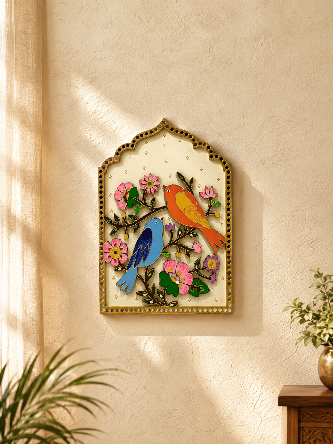 Peaceful Birds Pichwai Wall Frame