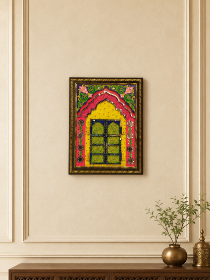 Pink & Yellow Mewari Jharokha