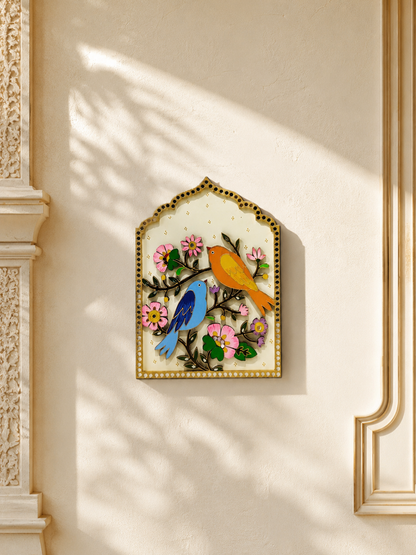 Peaceful Birds Pichwai Wall Frame