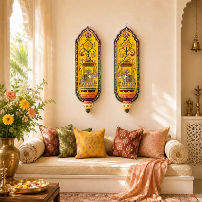Welcoming Gaja Shriyam Wall Panel Set