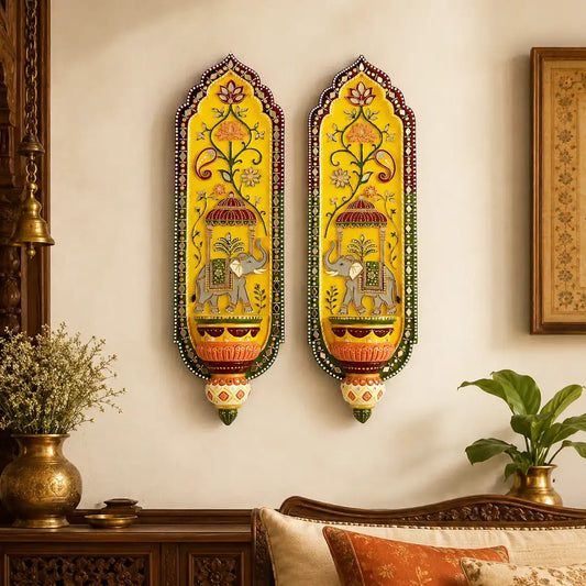 Welcoming Gaja Shriyam Wall Panel Set