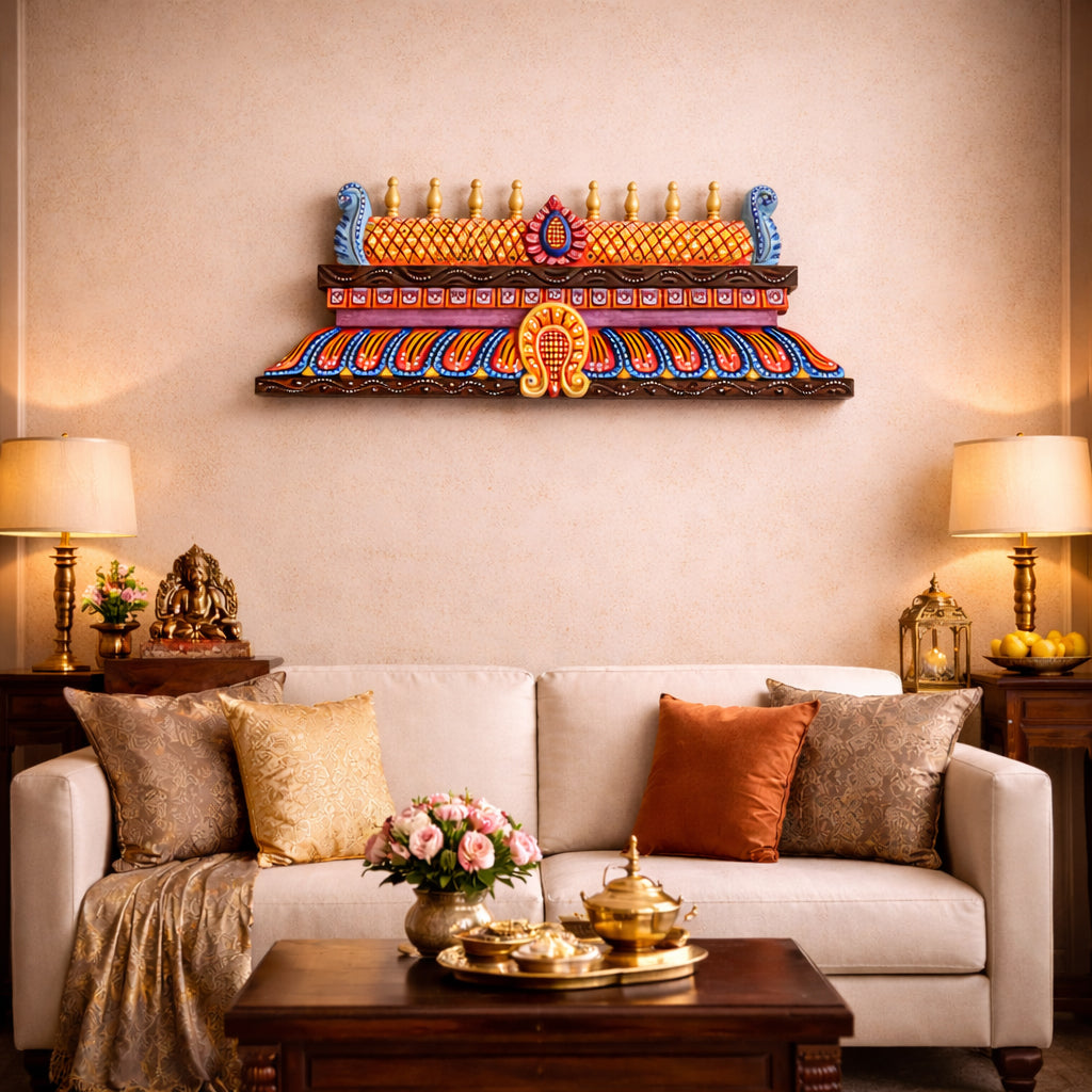 Hand Carved Temple Gopuram 18 Inches